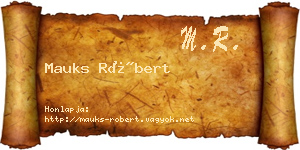 Mauks Róbert névjegykártya